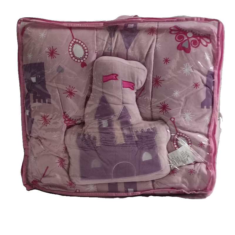 Princess Palace Printed Design Comforter – 6 Pieces Twin Size Kids Bed In a Bag.